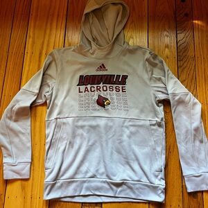 Adidas Gray Louisville cardinals Lacrosse Hoodie